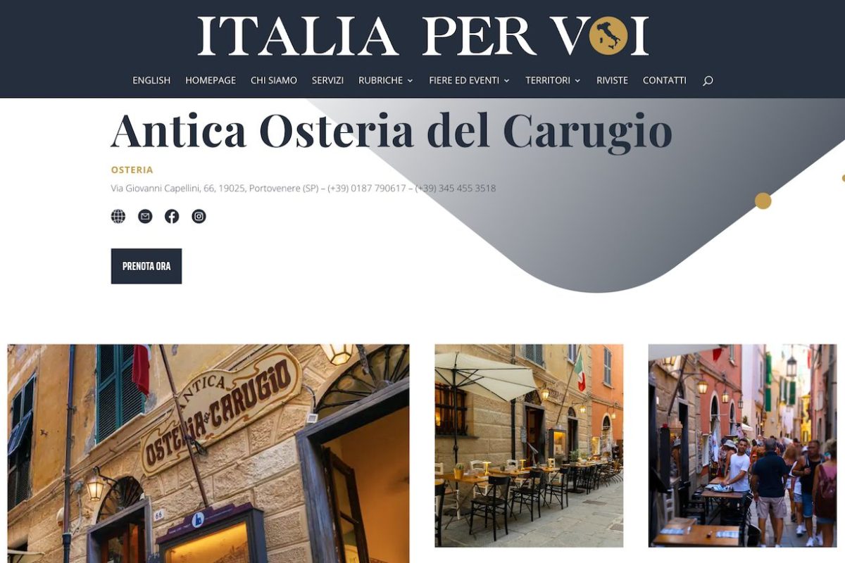 Articolo Antica Osteria del Carugio - Italia per voi
