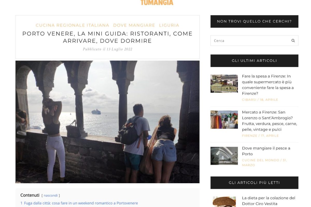 articolo guida ristoranti di Portovenere - TuMangia